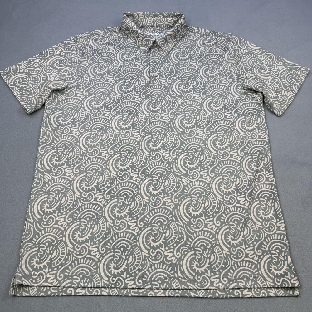 Chubbies Polo Shirt Mens XL Gray Abstract Graphic Golf Stretch Performance Top